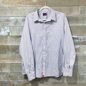 UNTUCKit regular fit grey and white button down size XL made in USA